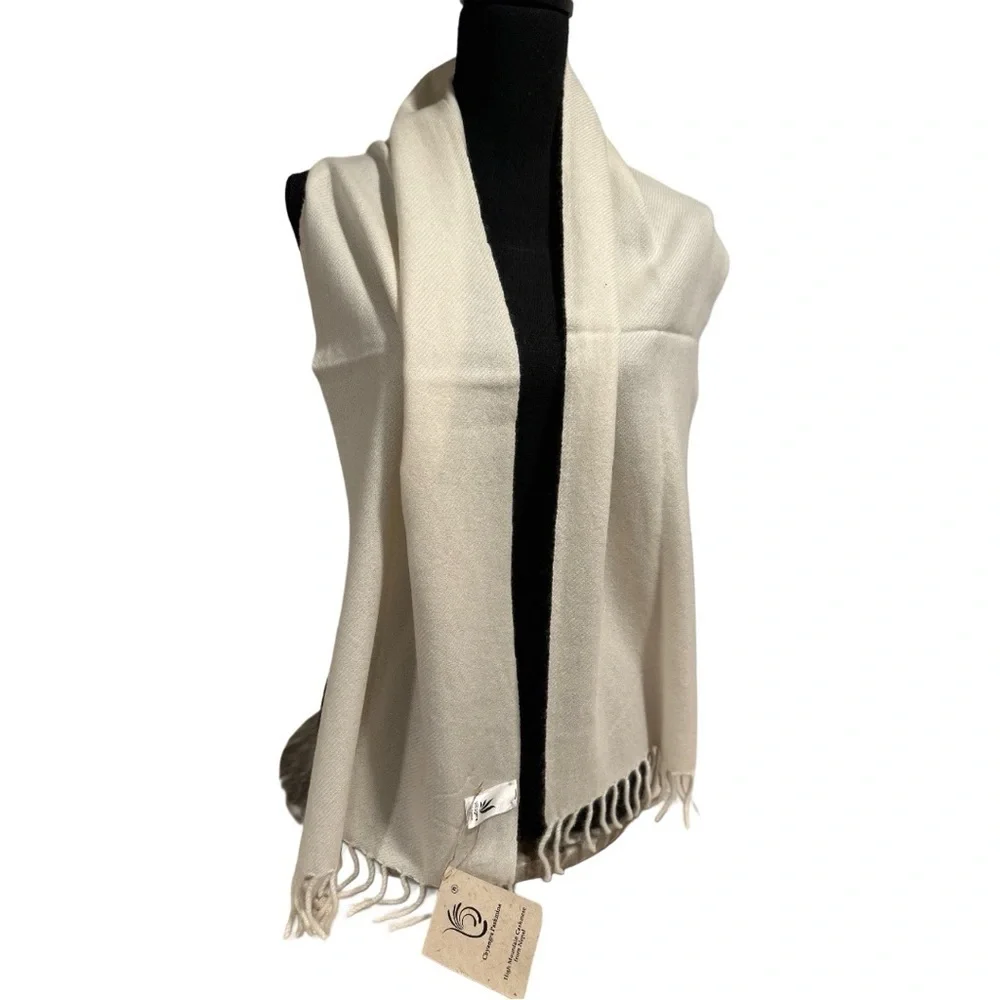 NWT Chyangra Pashmina 100% Pure 4-Ply Cashmere Scarf Handmade Nepal COA- - SAND